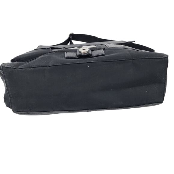 Fossil Black Leather Large Adjustable Strap Laptop Messenger Bag - Picture 2 of 8